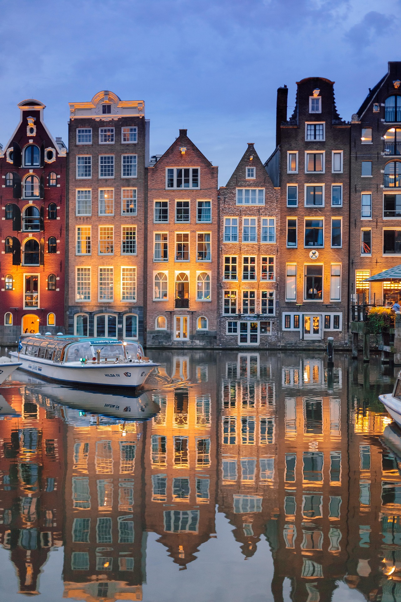 Panden aan de prinsengracht in Amsterdam